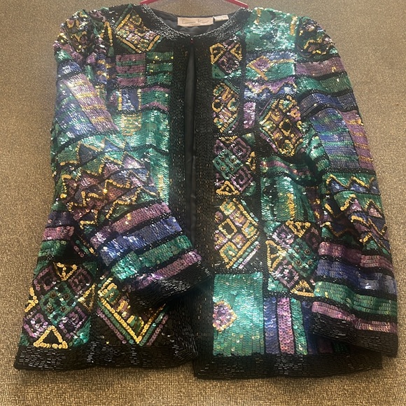 Vintage Laurence Kazar sequin jacket - Picture 2 of 8
